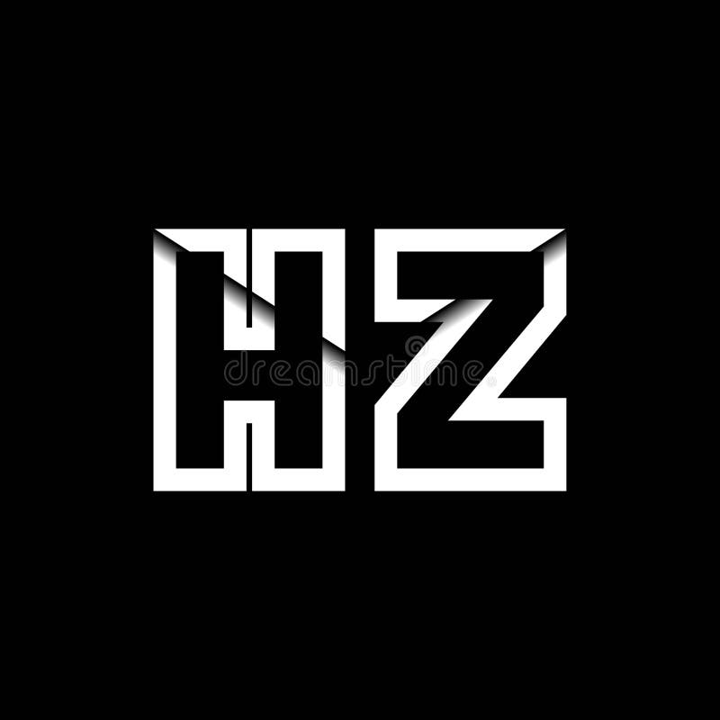 HZ Monogram Envelope Shape Style stock illustration