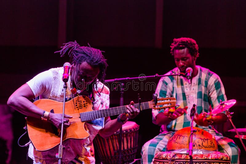 CAPE VERDE, PRAIA - APR 11: Habit Koite (Mali) performs at the Kriol Jazz Festival in April 11, 2014 in Cape Verde, Praia. CAPE VERDE, PRAIA - APR 11: Habit Koite (Mali) performs at the Kriol Jazz Festival in April 11, 2014 in Cape Verde, Praia.