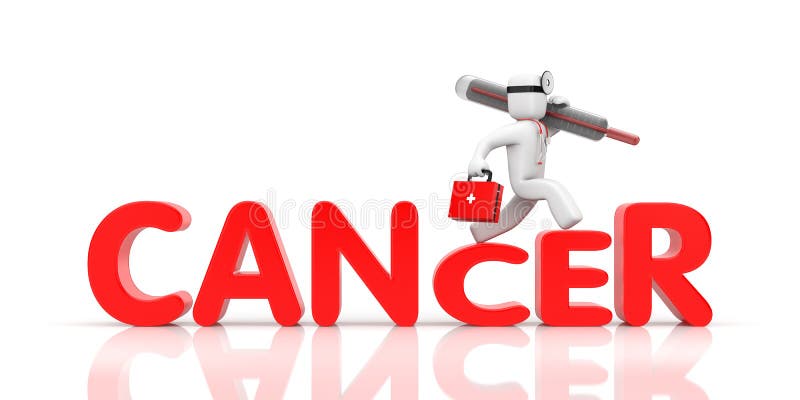 Hâte de docteur aux combats avec le cancer illustration stock Hâte de docteur aux combats avec le cancer illustration stock