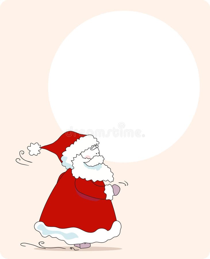 Vector illustration of santa clause in hurry. Vector illustration of santa clause in hurry.
