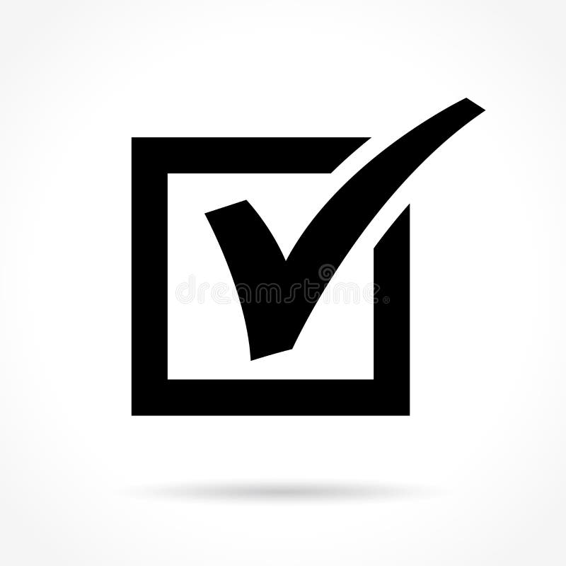 Häkchen-Symbol auf weißem Hintergrund stock abbildung