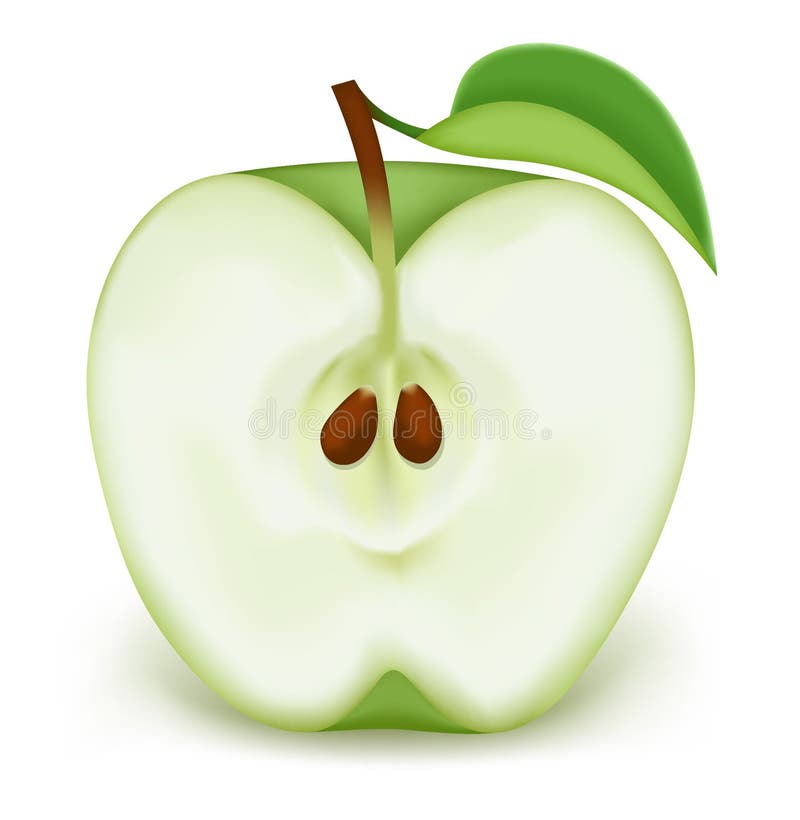 Hälfte ein grüner Apfel