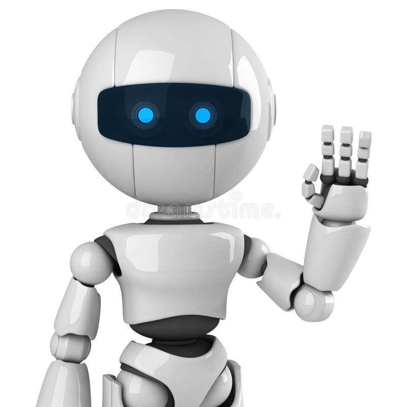 Hälsningroboten säger white vektor illustrationer