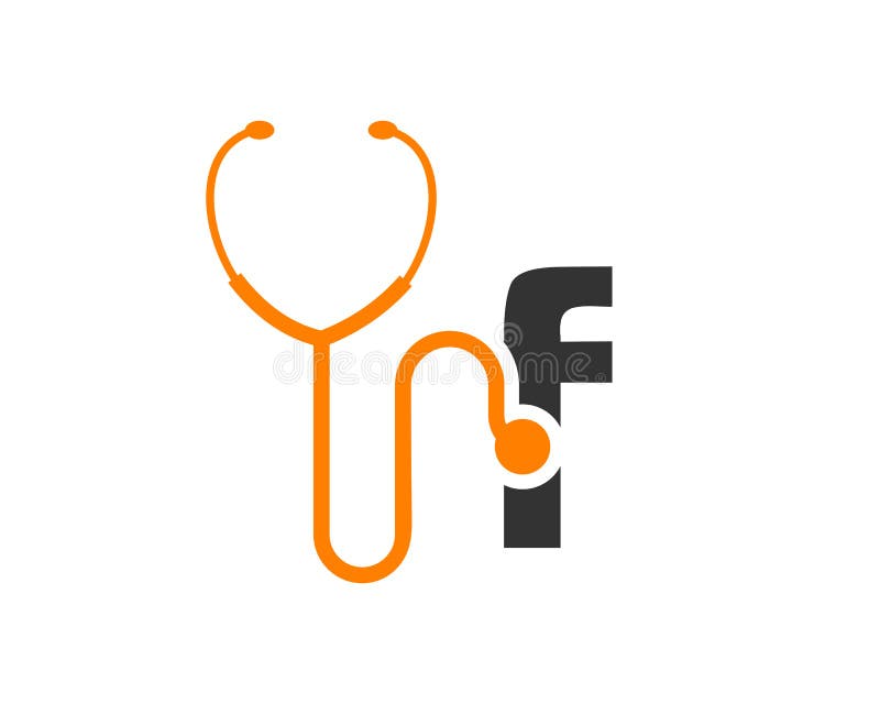 Hälso- och sjukvårdslogotyp med bokstavskoncept. stethoscope-logotyp för brevkoncept. logotyp för fonendoskop vektor illustrationer