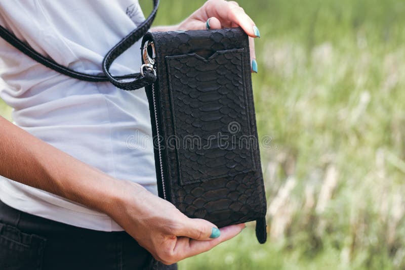 Hände der jungen Frau mit stilvoller Luxus-snakeskin Pythonschlangenhandtasche draußen Bali-Insel stockbilder Hände der jungen Frau mit stilvoller Luxus-snakeskin Pythonschlangenhandtasche draußen Bali-Insel stockbilder