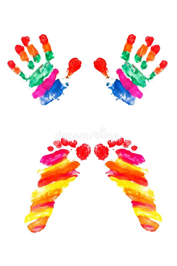 Hände Druck und Abdrücke des kleinen Schätzchens stockbild Hände Druck und Abdrücke des kleinen Schätzchens stockbild