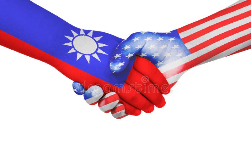 Händedruck zwischen den Vereinigten Staaten von Amerika und Taiwan