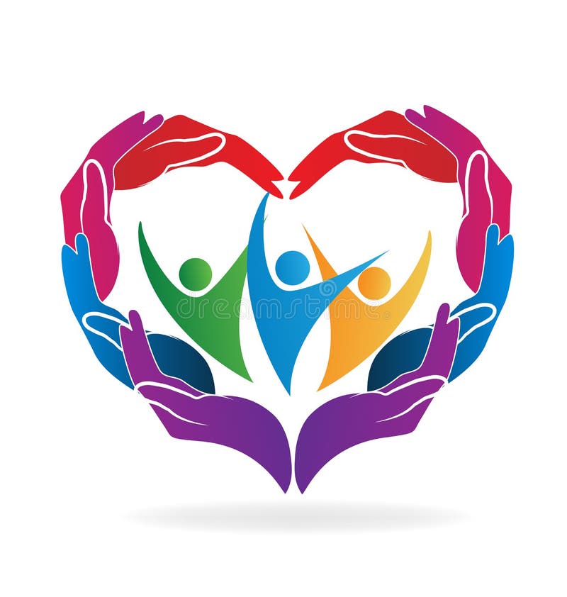 Hands helping people heart shape vector image. Hands helping people heart shape vector image