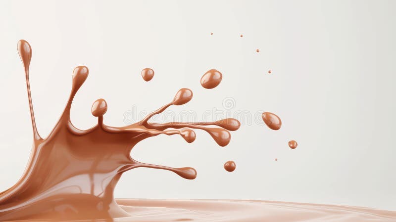 Hänge sig åt chokladens rika allure som fångats i fantastiska 3d-plaskar och vågor som är perfekta för efterserälskare royaltyfri illustrationer
