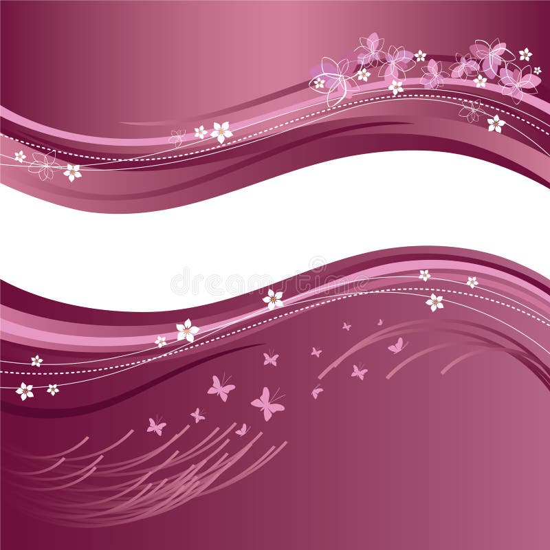 Härlig blom- rosa white för baner stock illustrationer