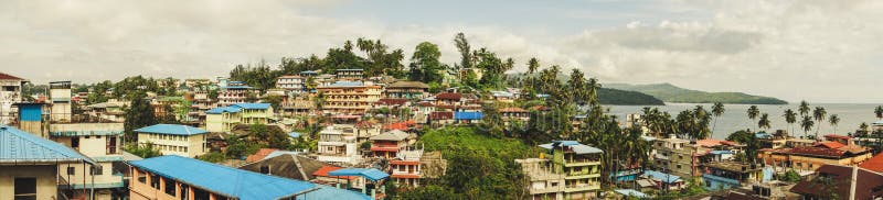 härlig bästa sikt av staden av Port Blair royaltyfri fotografi härlig bästa sikt av staden av Port Blair royaltyfri fotografi