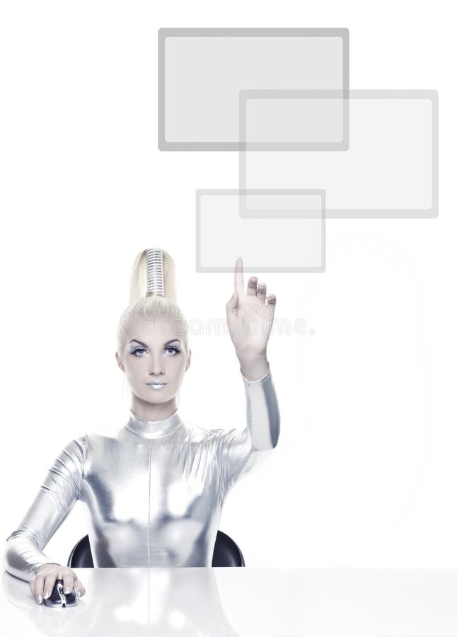 härlig cyberkvinna royaltyfri bild härlig cyberkvinna royaltyfri bild