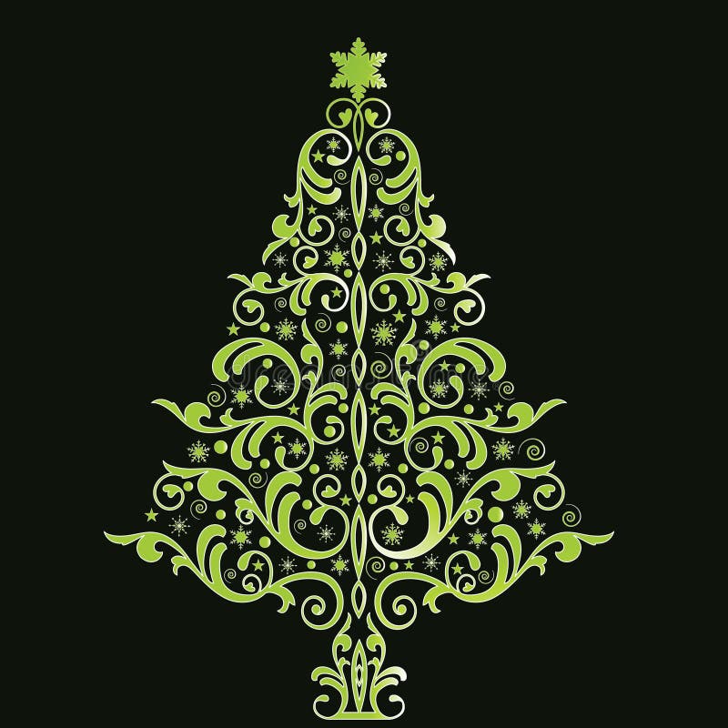 härlig jul stylized tree stock illustrationer härlig jul stylized tree stock illustrationer