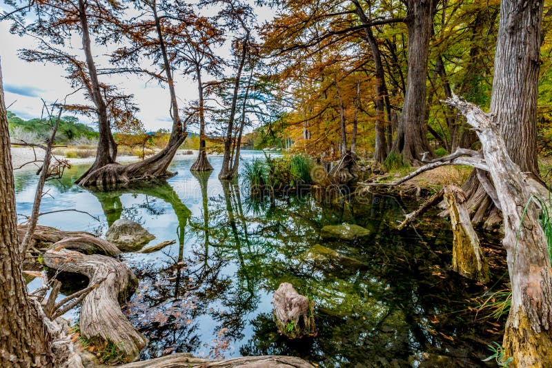 Härlig nedgång Waterscape i Texas royaltyfri fotografi