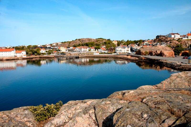 Härlig panorama av Lysekil i Sverige