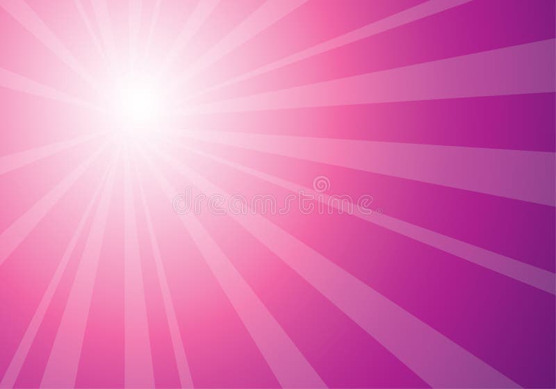 Härlig rosa sunburst vektor illustrationer