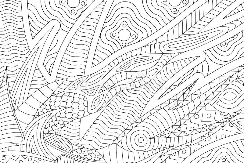 Härlig sida för färgläggningbok med den abstrakta modellen vektor illustrationer Härlig sida för färgläggningbok med den abstrakta modellen vektor illustrationer