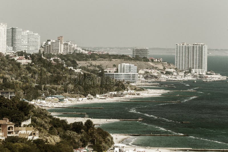 Härlig sikt av havskusten av Odessa Gulf Seascapeintelligens fotografering för bildbyråer Härlig sikt av havskusten av Odessa Gulf Seascapeintelligens fotografering för bildbyråer