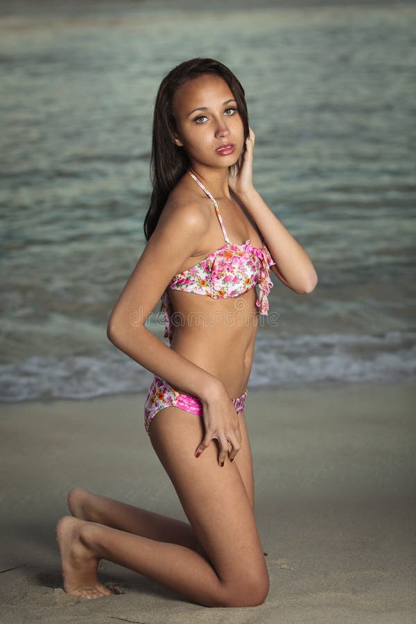 Beautiful teen girl posing in bikini. Beautiful teen girl posing in bikini