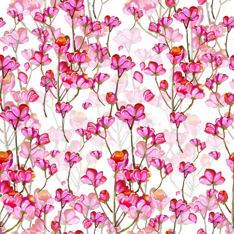 Härliga rosa färgblommor royaltyfri illustrationer