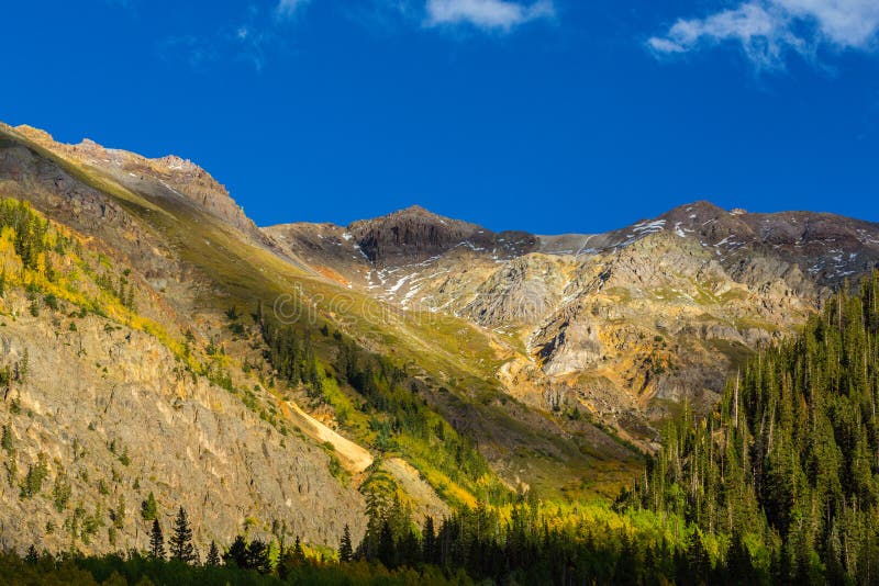 Härligt berglandskap i aspen, Telluride, Colorado royaltyfria foton Härligt berglandskap i aspen, Telluride, Colorado royaltyfria foton