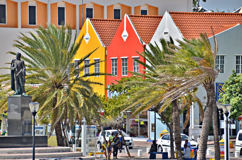 Häuser in Willemstad, Curaçao stockbilder Häuser in Willemstad, Curaçao stockbilder