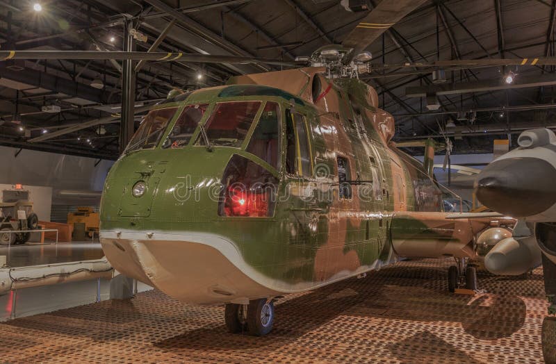 The U.S. Air Force Sikorsky HH-3E helicopter, nicknamed the `Jolly Green Giant,` was used to perform combat search and rescue CSAR to recover downed Airmen during the Southeast Asia War.   The Sikorsky S-61R is a twin-engine helicopter used in transport or search and rescue roles. The U.S. Air Force Sikorsky HH-3E helicopter, nicknamed the `Jolly Green Giant,` was used to perform combat search and rescue CSAR to recover downed Airmen during the Southeast Asia War.   The Sikorsky S-61R is a twin-engine helicopter used in transport or search and rescue roles.