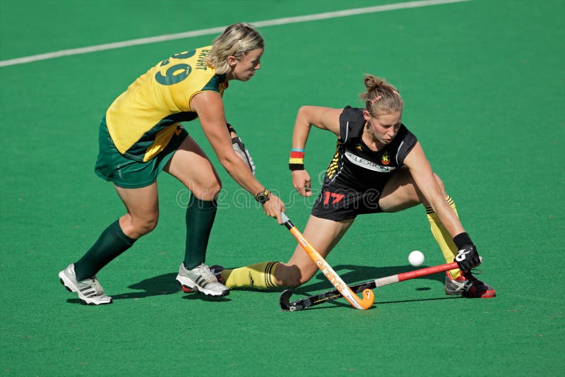 Hóquei em campo feminino fotografia de stock