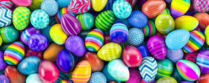 Hög av den färgrika illustrationen för easter ägg 3d royaltyfri illustrationer Hög av den färgrika illustrationen för easter ägg 3d royaltyfri illustrationer
