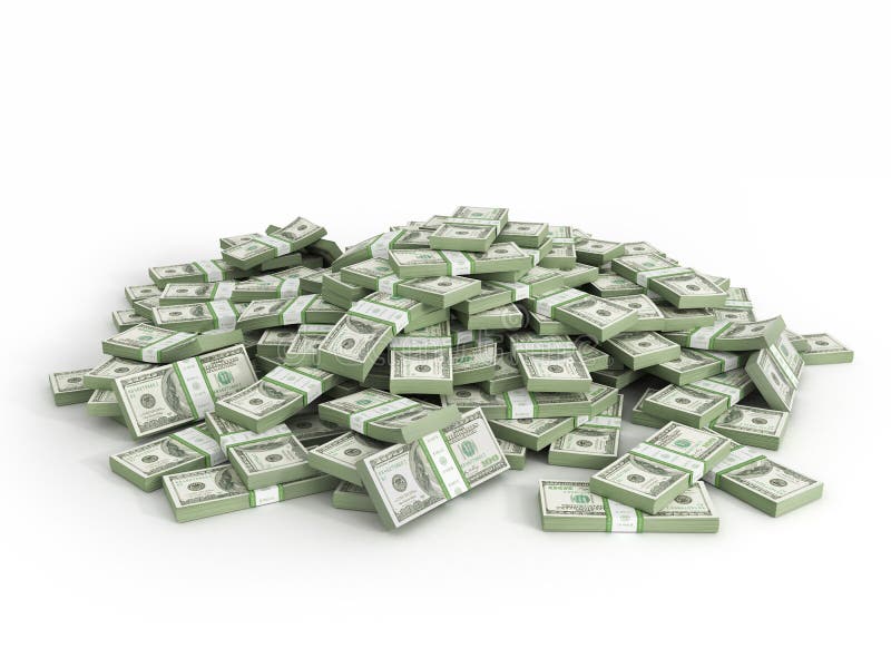 Hög av packar av dollarräkningar vektor illustrationer Hög av packar av dollarräkningar vektor illustrationer
