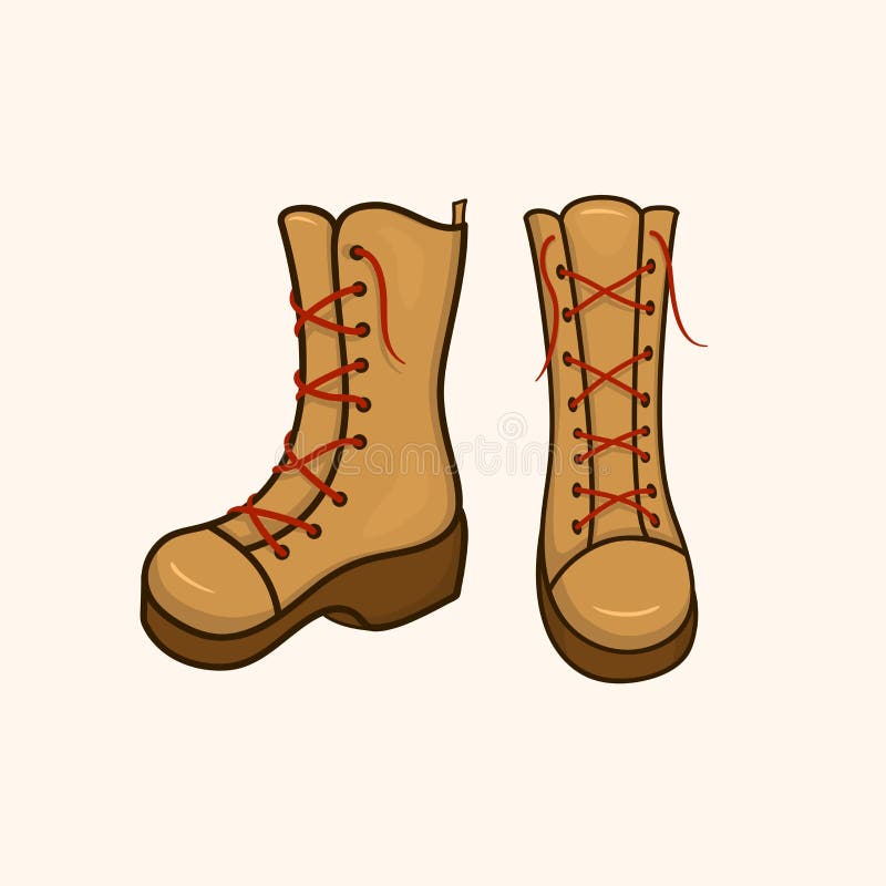 Höga höstskor med snör åt stock illustrationer