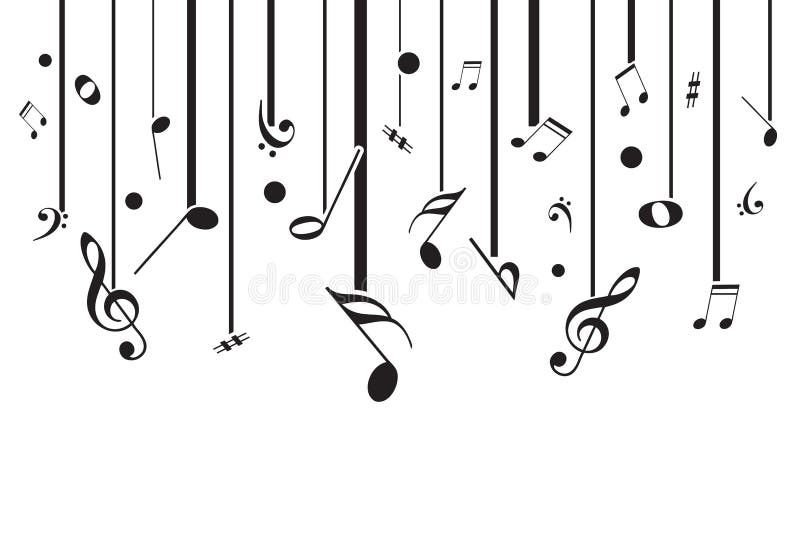 Vitmusik noterar med fodrar stock illustrationer Vitmusik noterar med fodrar stock illustrationer