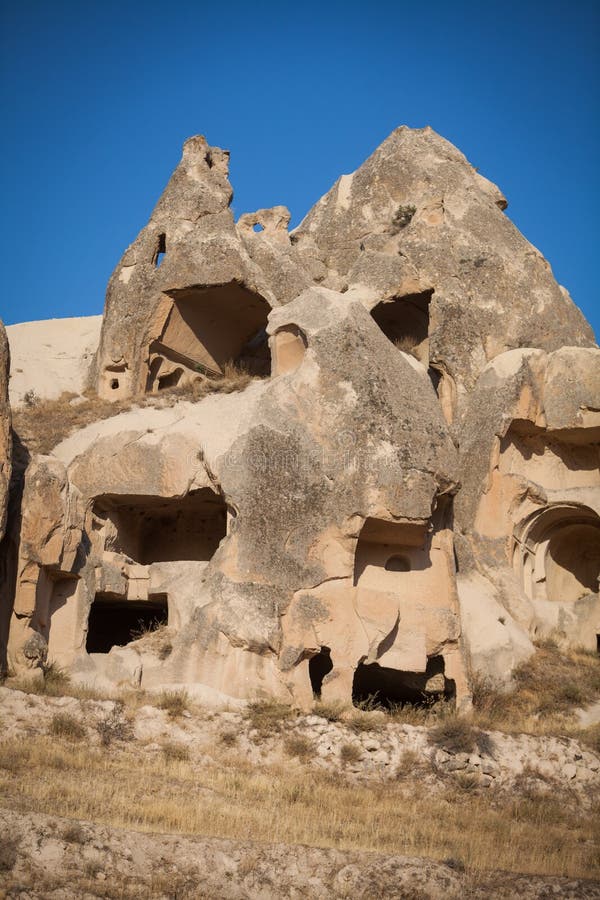 Höhlen in Cappadocia, die Türkei stockfoto