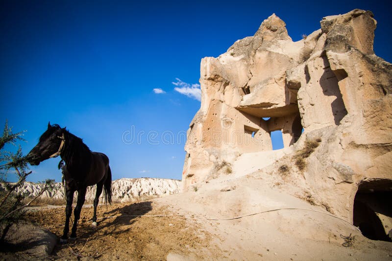 Höhlen in Cappadocia, die Türkei lizenzfreies stockfoto