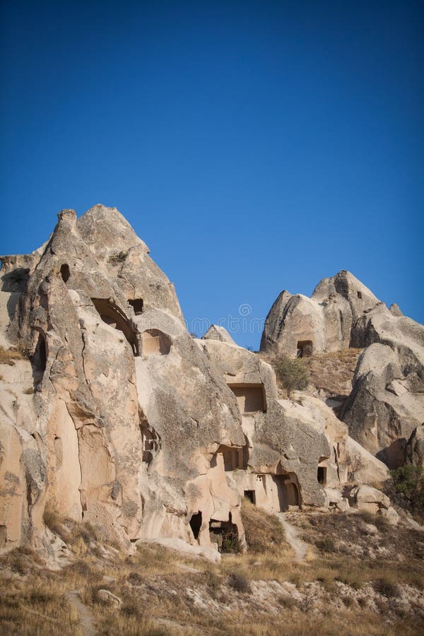 Höhlen in Cappadocia, die Türkei lizenzfreies stockbild