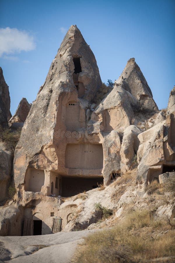 Höhlen in Cappadocia, die Türkei stockfoto