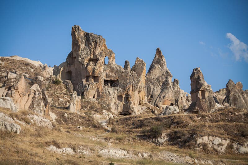 Höhlen in Cappadocia, die Türkei stockbild
