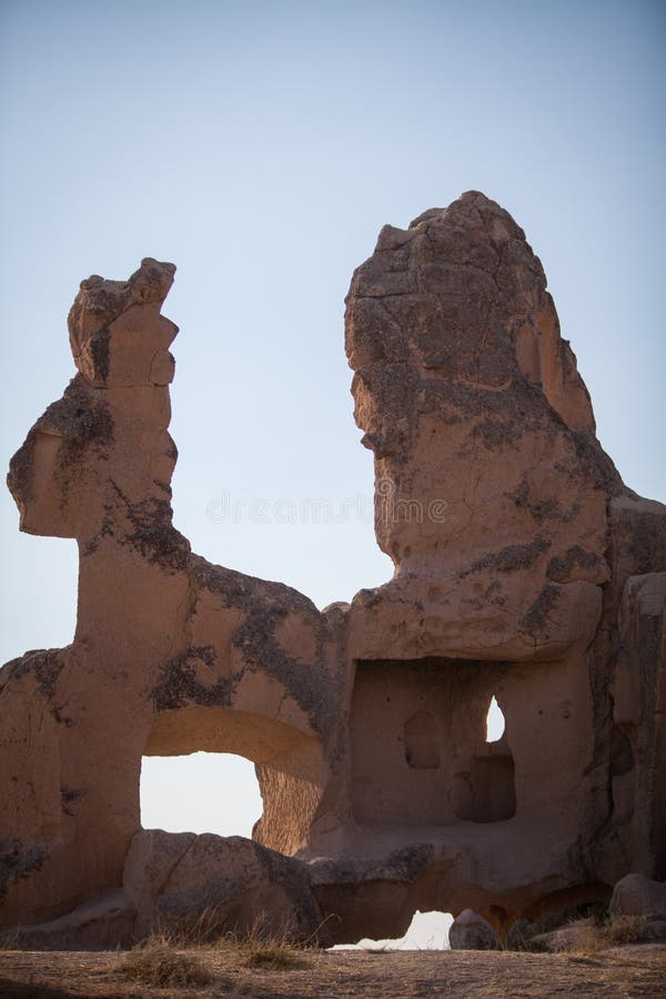 Höhlen in Cappadocia, die Türkei lizenzfreies stockfoto