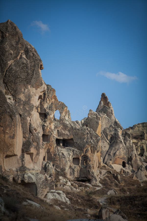 Höhlen in Cappadocia, die Türkei stockbilder
