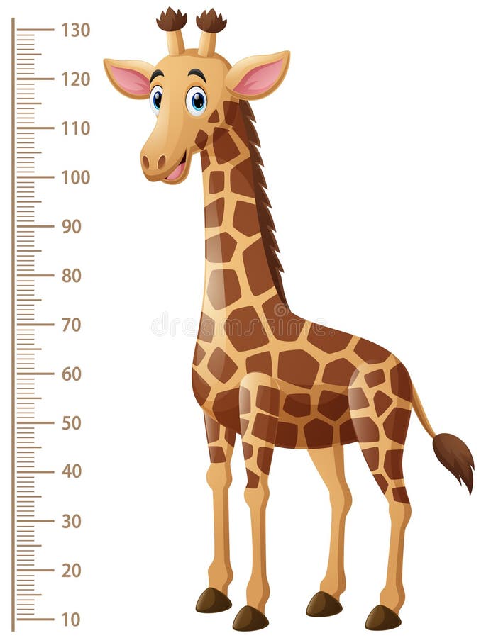 Höjddiagram för barn med söt giraffektteckning vektor illustrationer