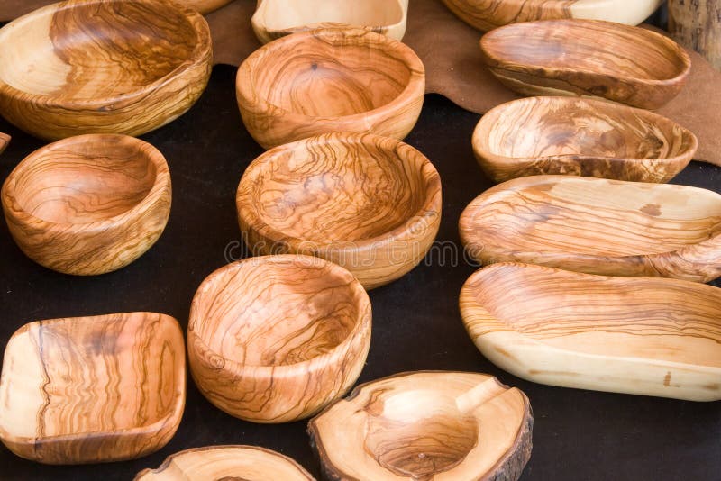 Wooden crafted bowls and utensils. Wooden crafted bowls and utensils