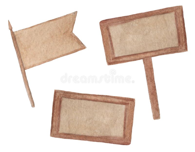 Hölzerne Platten - Schild, Platz für einen Aufkleber - von Hand gezeichnete Illustration des Aquarells lokalisiert auf weißem Hin vektor abbildung Hölzerne Platten - Schild, Platz für einen Aufkleber - von Hand gezeichnete Illustration des Aquarells lokalisiert auf weißem Hin vektor abbildung