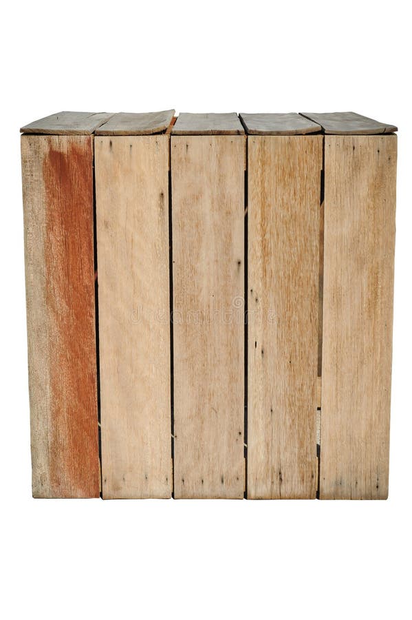 Isolated big wood old box. Isolated big wood old box