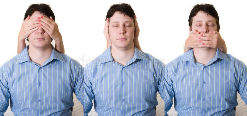 Hören Sie kein Übel lizenzfreie stockfotografie Hören Sie kein Übel lizenzfreie stockfotografie