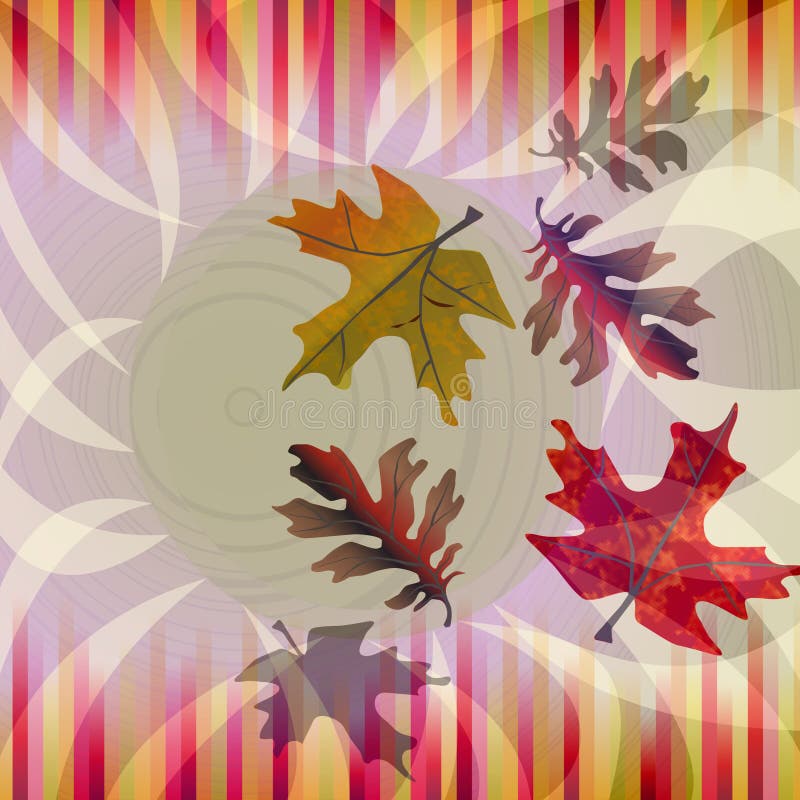 Höstbakgrund med att falla spricker ut och remsor i nostalgiska färger stock illustrationer Höstbakgrund med att falla spricker ut och remsor i nostalgiska färger stock illustrationer