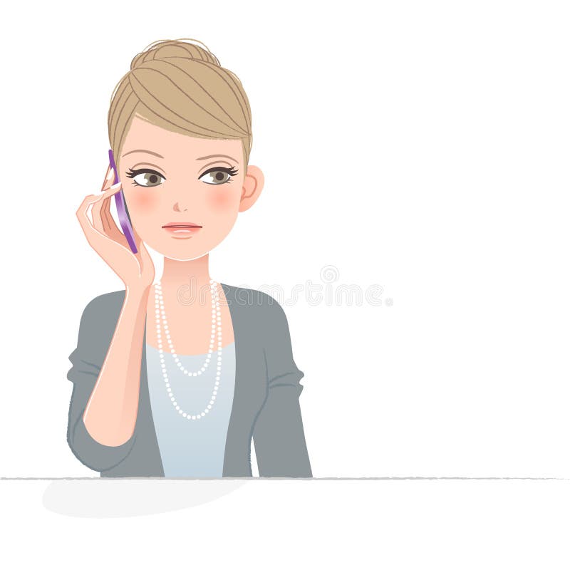 Hübsche Frau, die am Telefon die Stirn runzelt lizenzfreie abbildung Hübsche Frau, die am Telefon die Stirn runzelt lizenzfreie abbildung