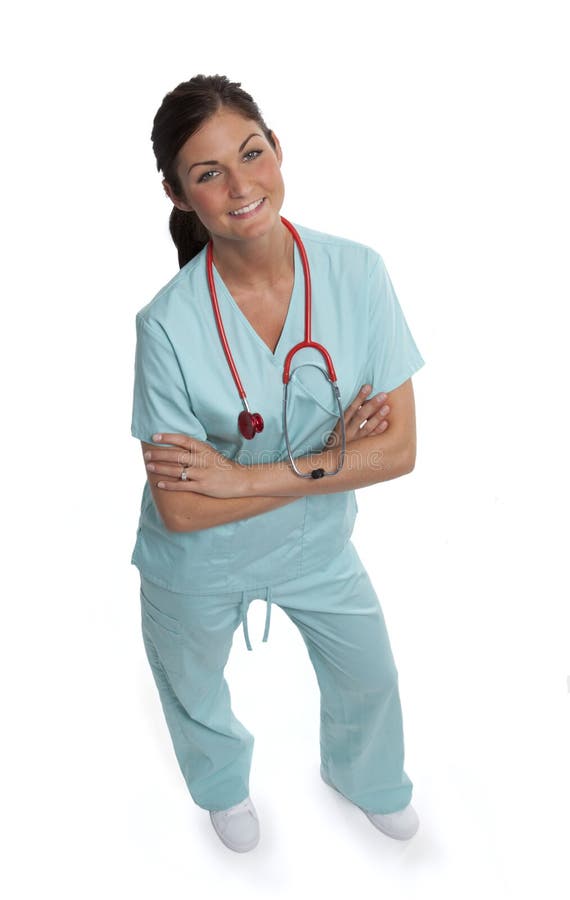 Hübsche weibliche Gesundheitspflege-Arbeitskraft stockbild