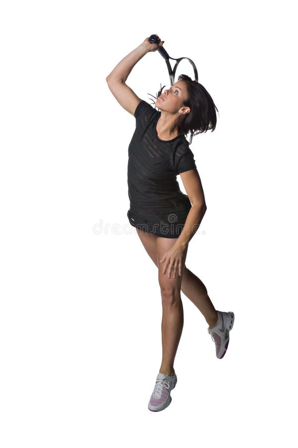 Hübscher weiblicher Tennisspieler lizenzfreies stockfoto Hübscher weiblicher Tennisspieler lizenzfreies stockfoto