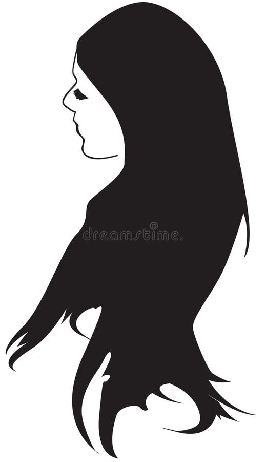 Hübsches Mädchen mit dem langen schwarzen Haar vektor abbildung Hübsches Mädchen mit dem langen schwarzen Haar vektor abbildung