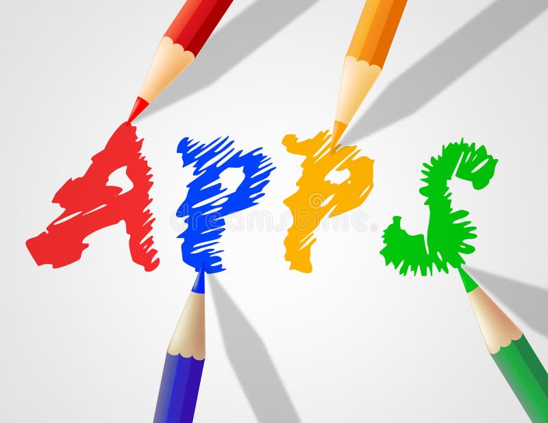 App per bambini, Programmi, Software applicativo e Applicazioni illustrazione vettoriale